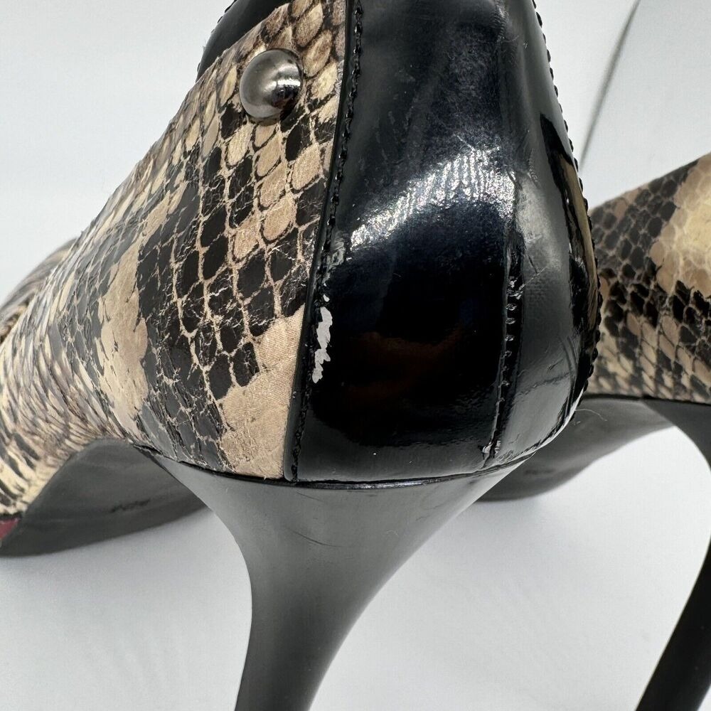 GUESS Womens Stiletto Snake Animal Print Party Shoes Pump Heel US 8.5M Y2K 90s - Picture 7 of 16